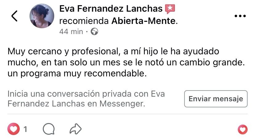 Recomendaci&oacute;n en Facebook: en un mes se le not&oacute; un cambio grande